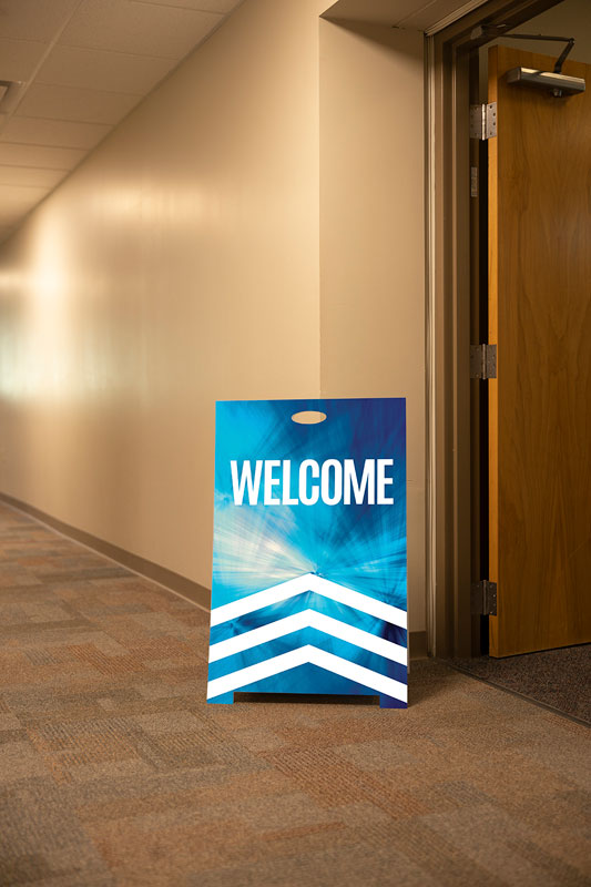 Banners, Chevron Welcome Blue Products, Chevron Blue Welcome Great Week, 2' x 3' 2