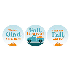 Fall Festival Truck Set Circle Handheld Signs