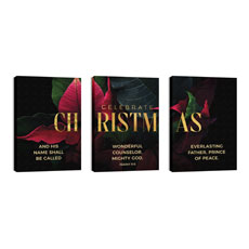 Christmas Poinsettia Triptych 