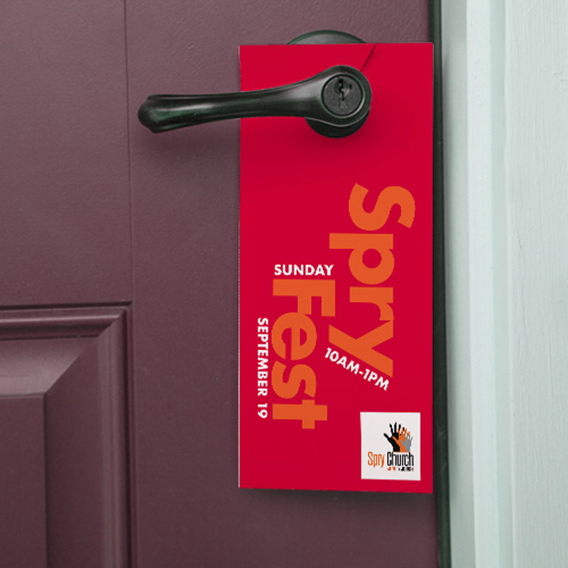 Door Hangers, DoorHangers: Upload Your Design, Standard size 3.625 x 8.5, with 3 per 8.5 x 11 sheet
