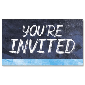 Blue Revival You're Invited 2" x 3.5" Flat Invite