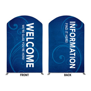 Flourish Welcome Information 5' x 8' Curved Top Sleeve