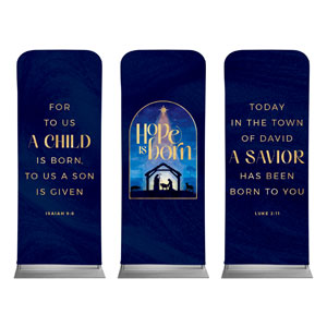 Hope Is Born Nativity Triptych 2'7" x 6'7" Sleeve Banners