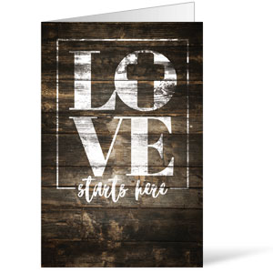 Love Starts Here Wood Bulletins 8.5 x 11