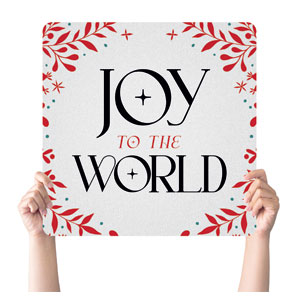 CMU Christmas Joy To The World Square Handheld Signs