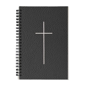Black Leather Pattern Cross Lined Journal