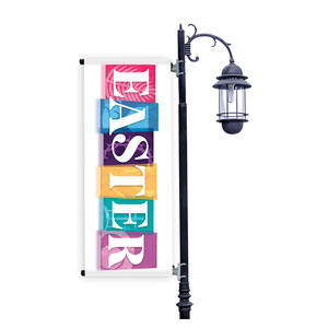 Easter Block Icons Light Pole Banners