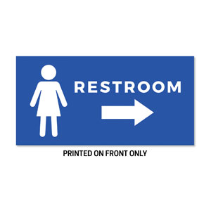 Women's Restroom Blue 23" x 11.5" Rigid Sign