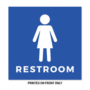 Women's Restroom Blue 23" x 23" Rigid Sign