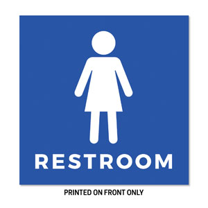 Women's Restroom Blue 34.5" x 34.5" Rigid Sign