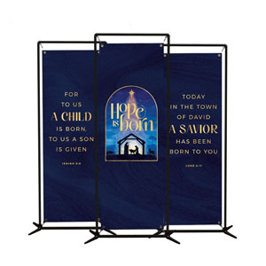 Hope Is Born Nativity Triptych 2' x 6' Banner