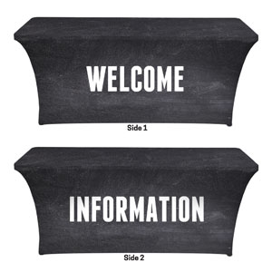 Slate Welcome Information Stretch Table Covers