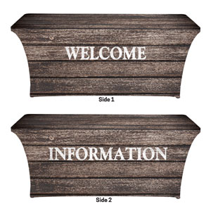 Rustic Charm Welcome Information Stretch Table Covers