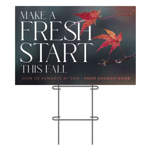 Fresh Start Red Leaves 36"x23.5" Large YardSigns